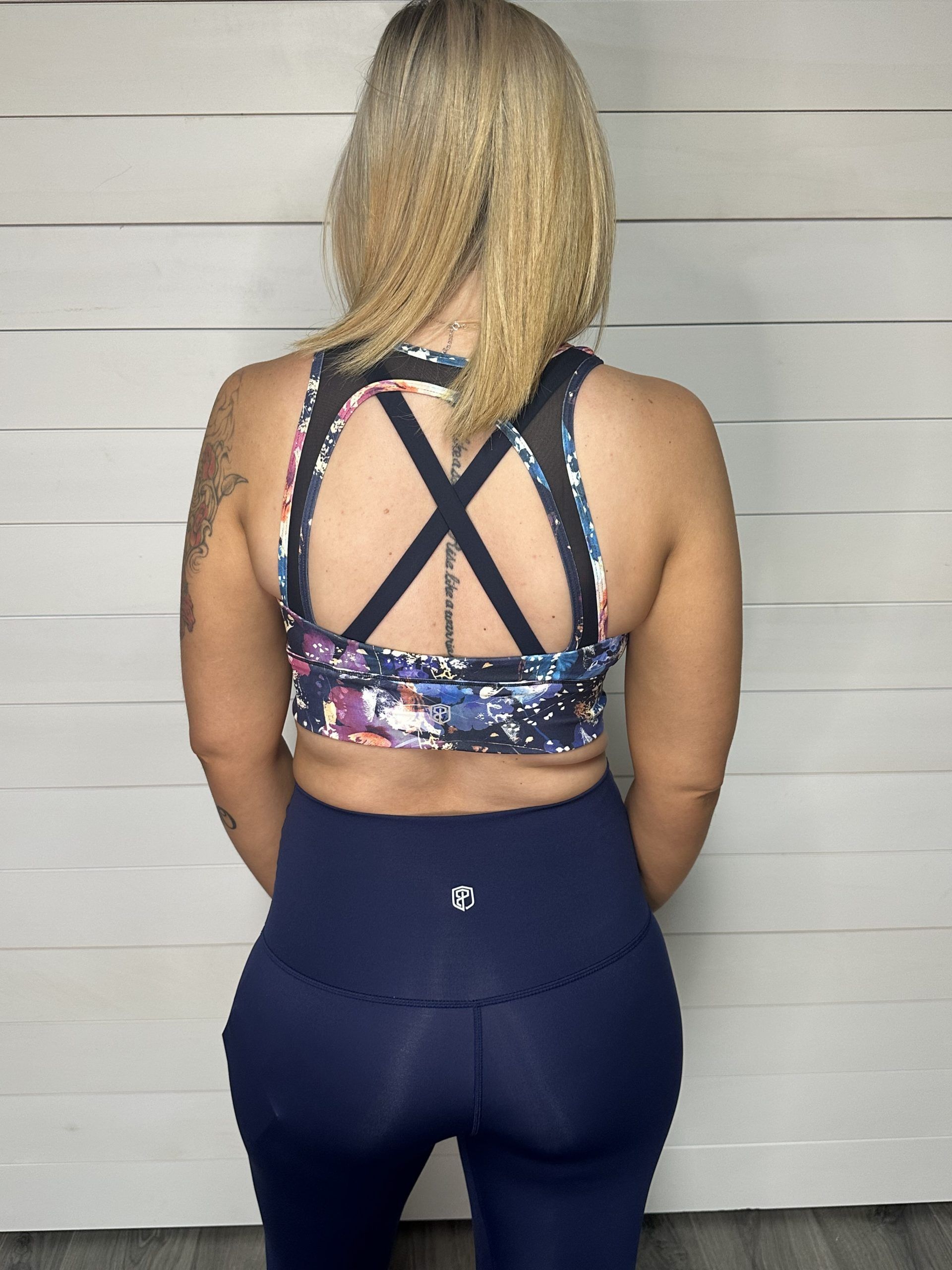 The Milk and Muscles Nursing Sports Bra, Garden Galaxy from Born Primitive